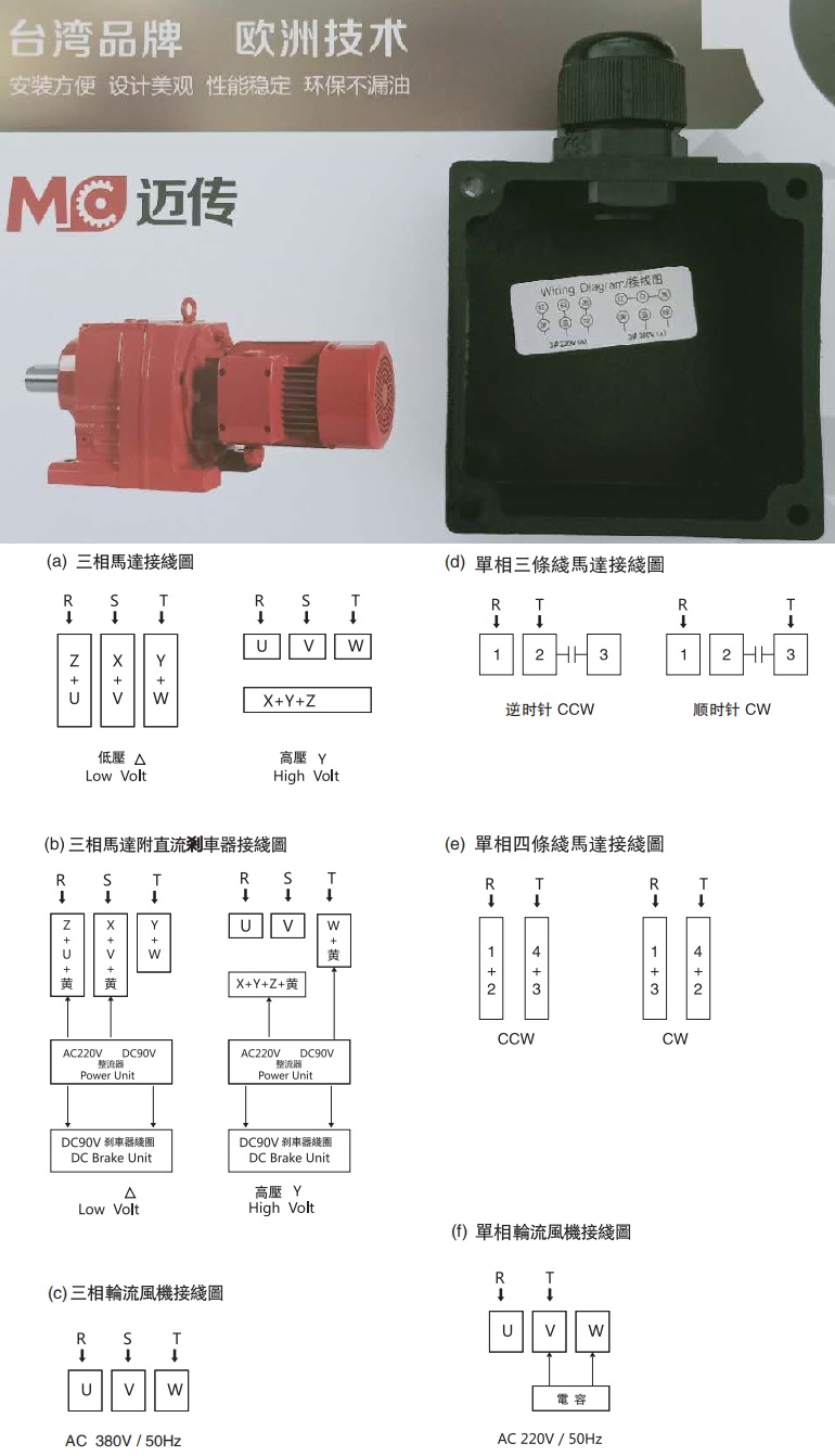 一張圖讓你了解齒輪減速電機接線方法